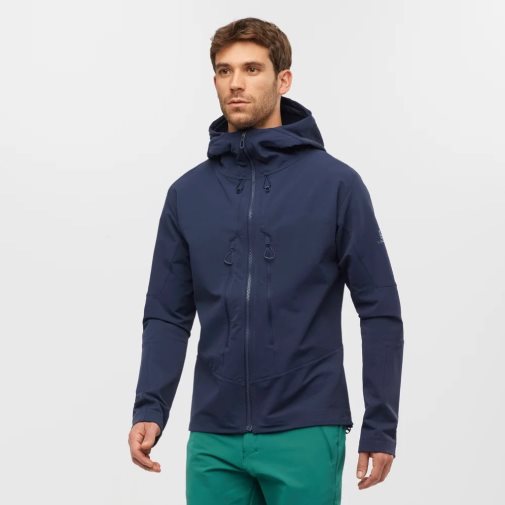 Navy Salomon Outpeak Softshell Full Zip Men's Jackets | PH 96024P